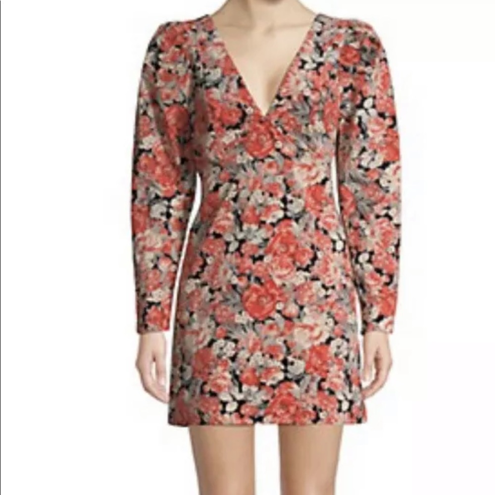 Free People Coral Floral Mini Dress